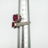 New 4ct Ruby Toi Et Moi Ring in Sterling Silver Size N
