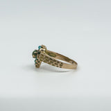 Antique 14ct Rose Gold Turquoise Heart Ring Size N