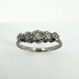 Vintage 18ct White Gold 0.82ct Diamond 5 Stone Ring 750 Size M