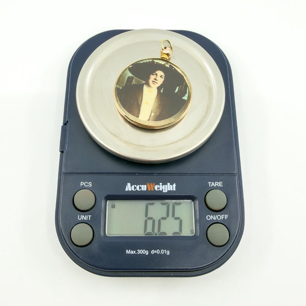 Large Antique 9ct Rose Gold Double Sided Glass Photo Locket 375 (Birm 1912)