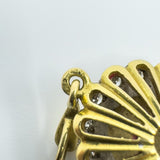 Vintage 18ct Gold Blue Enamel & Diamond Pendant
