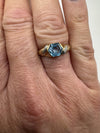 Vintage 9ct Yellow Gold 1ct Blue Topaz Solitaire Ring 375 Size K Edinburagh 1999