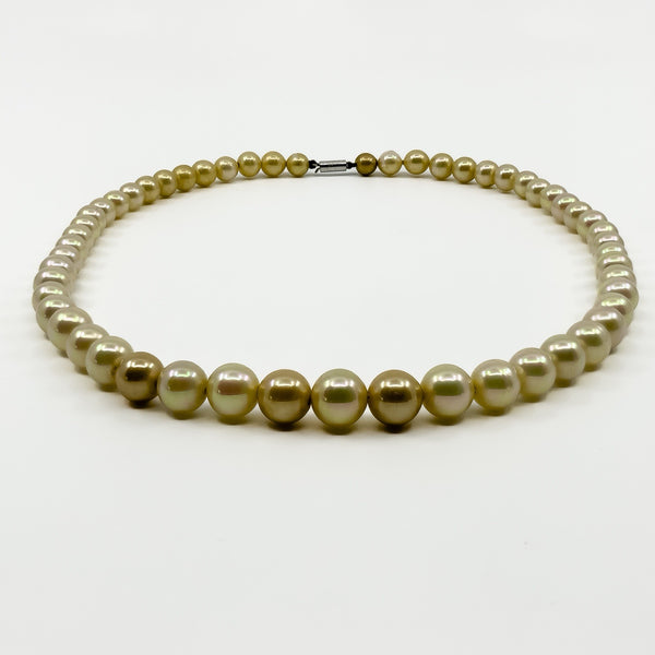 Vintage 9ct White Gold Graduated Cultured Pearl 16” Necklace 375 by CIRO
