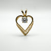 Vintage 9ct Gold Heart CZ Pendant 