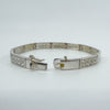 Sterling Silver Panelled CZ Tennis 7.5” Bracelet 925