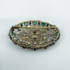 Antique 1.8ct Natural Emerald & Rose Cut Diamond 18ct Gold Brooch