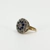 Antique Edwardian 14ct Gold Rose Cut Diamond & Sapphire Bombe Ring 585 Size O P