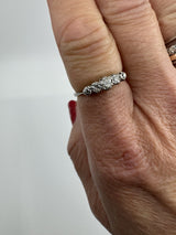 Vintage 18ct White Gold 0.82ct Diamond 5 Stone Ring 750 Size M