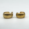 Vintage 9ct Gold Chunky Matt / Brushed Diamond Cut Hoop Earrings 375 (Birm 1977)