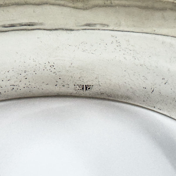 Vintage Sterling Silver Chunky Floral Engraved Bangle Bracelet 925 (Birm 1963)
