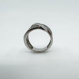 Sterling Silver Blue & White Diamond Eternity Band Ring Size L