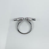 New Sterling Silver Ruby Double Angel Wings Ring 925 Size N - O