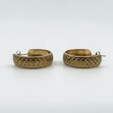 Large Vintage 9ct Gold Matt Diamond Cut Hoop Earrings