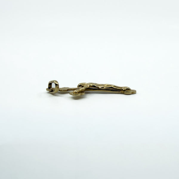Small Vintage 9ct Gold Engraved Christian Cross Crucifix Pendant Charm 375