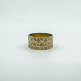 Vintage 9ct Gold Wide Chevron Engraved Full Band Ring 375 Size L (London 1972)