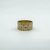 Vintage 9ct Gold Wide Chevron Engraved Full Band Ring 375 Size L (London 1972)