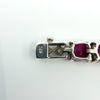 7.5" Sterling Silver 26ct Natural Ruby Tennis Bracelet 925