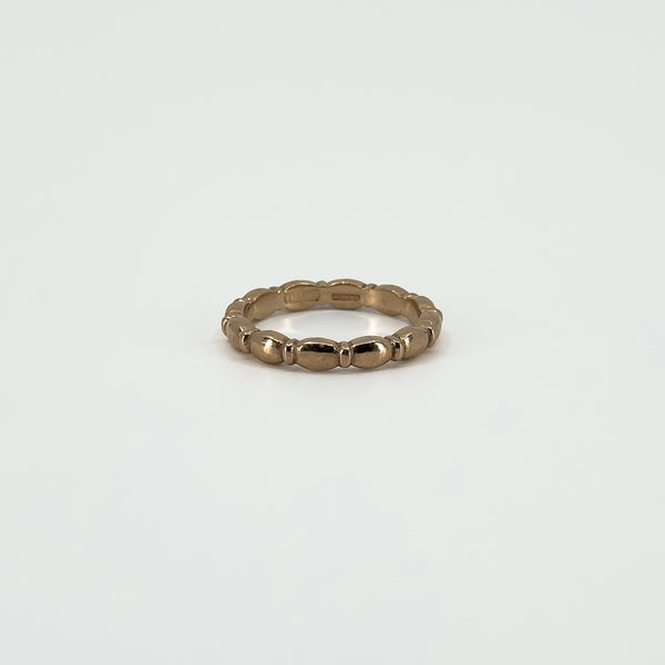 9ct Rose Gold Oval Links Full Band / Ring 375 Size N (London 2015)