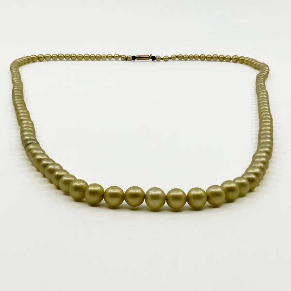 Vintage 9ct Rose Gold Graduated Cultured Pearl 23” Necklace 375