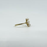 Vintage 9ct Gold 4x Pearl Ring 375 Size P