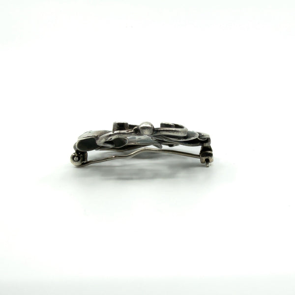 Vintage Sterling Silver Floral Brooch 925