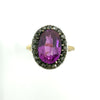 Antique / Art Deco 14ct Gold Pink Sapphire & Rose Cut Diamond Ring 585 Size O