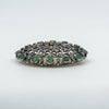Antique 1.8ct Natural Emerald & Rose Cut Diamond 18ct Gold Brooch