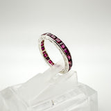 Vintage Antique Art Deco Platinum 1.6ct Ruby Full Eternity Band Ring Size K - L