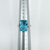 Chunky Sterling Silver 14ct Blue Topaz Ring Size U 925