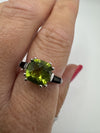 Sterling Silver 1.70ct Peridot Trilogy Ring Size N  