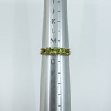 Vintage 9ct Yellow Gold 5x Stone 0.85ct Peridot Ring / Band 375 Size N Birm 2005