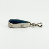 Large Chunky Vintage Blue & Brown Banded Agate Pendant 925 by David Scott Walker