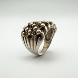 Chunky Vintage 5 Row Keeper Ring in Sterling Silver Size W - X Unisex Heavy 15g