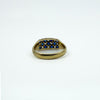 Antique Art Deco 18ct Gold Sapphire & Old Cut Diamond Half Hoop Ring 750 Size P