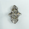 Antique / Art Deco Platinum Diamond & Sapphire Trilogy Navette Ring Size M