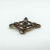 Large Antique Silver Gilt Bohemian Rose Cut Garnet Pendant / Art Nouveau c1900