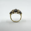Huge Vintage 9ct Gold Chunky Smokey Quartz Trilogy Size T - U 