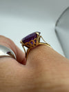 Vintage 14ct Gold 8.50ct Colour Change Purple Sapphire Size J - K