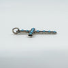 Vintage Sterling Silver Turquoise Christian Cross Pendant & 18” Chain 925