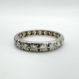 Vintage 1ct Platinum Diamond Full Eternity Band Wedding Stacking Ring Size M - N