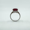 Large Sterling Silver 4.00ct Natural Ruby Solitiare Ring 925 Size K - L
