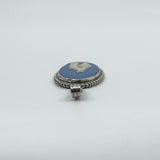 Vintage Sterling Silver Wedgewood Blue Jasper Ware Cameo Pendant 925 (1974)