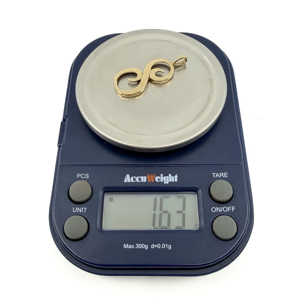 Large Vintage 9ct Gold Initial S Pendant / Charm 375 (London 1988)