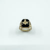 Vintage 10ct Gold Masonic Black Onyx Signet Ring 375 Size V - W intial G