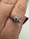 Vintage 18ct Gold & Platinum 0.20ct Diamond Solitaire Ring 750 Size N