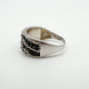 Diamond Half Hoop Band / Ring in Sterling 925 Size N Stacking Eternity Wedding