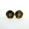 Vintage 9ct Gold Tiny Diamond Solitaire Stud Earrings 375 (1978)