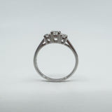 18ct White Gold 0.50ct Diamond Princess Trilogy Ring Size L