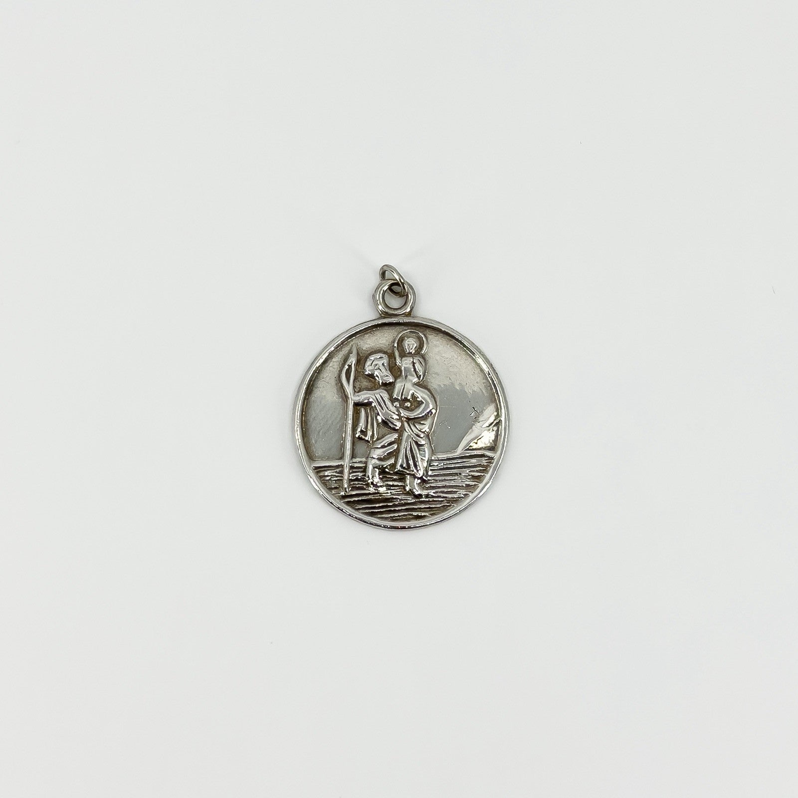 Vintage Sterling Silver St. Christopher Pendant / Charm 925