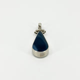 Chunky Vintage Double Sided Blue Agate & MOP Pendant 925 by David Scott Walker